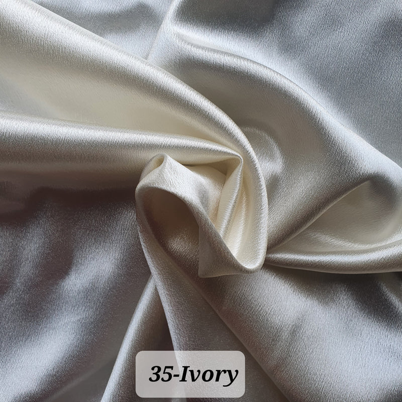 Crepe Back Luxury Silky Satin, Soft Touch, Lustrous, Great Flow and Drape, Stretchy, Wrinkle-Resistan, Bridal dress Material 60"(150cm) wide