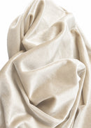 Cream  Plain Velvet Fabric Premium Spandex 2-Way Stretch Dyed 58" Wide Crafting Per Metre