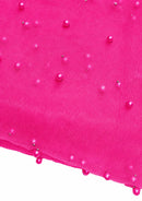 60" Net Fashion Studded Pearl Beaded Bridal Fabric Decoration/craft/dress/scarf
