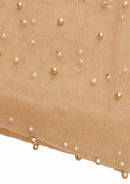 60" Net Fashion Studded Pearl Beaded Bridal Fabric Decoration/craft/dress/scarf