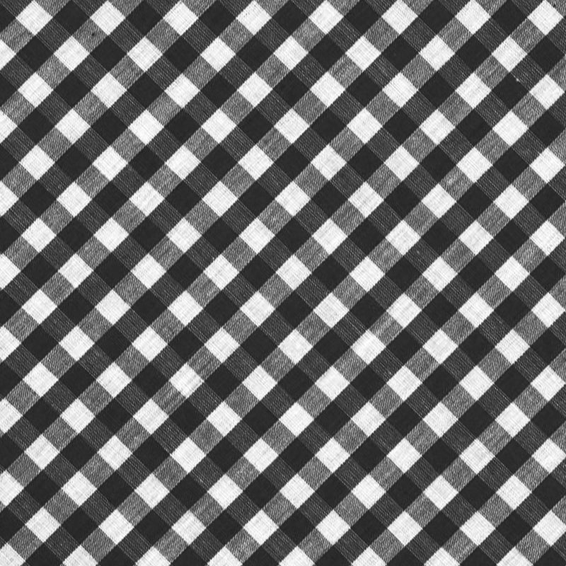 Large Check 1/4" Black 45" Wide Gingham Polycotton Fabric Check Material Dress Crafts Uniform