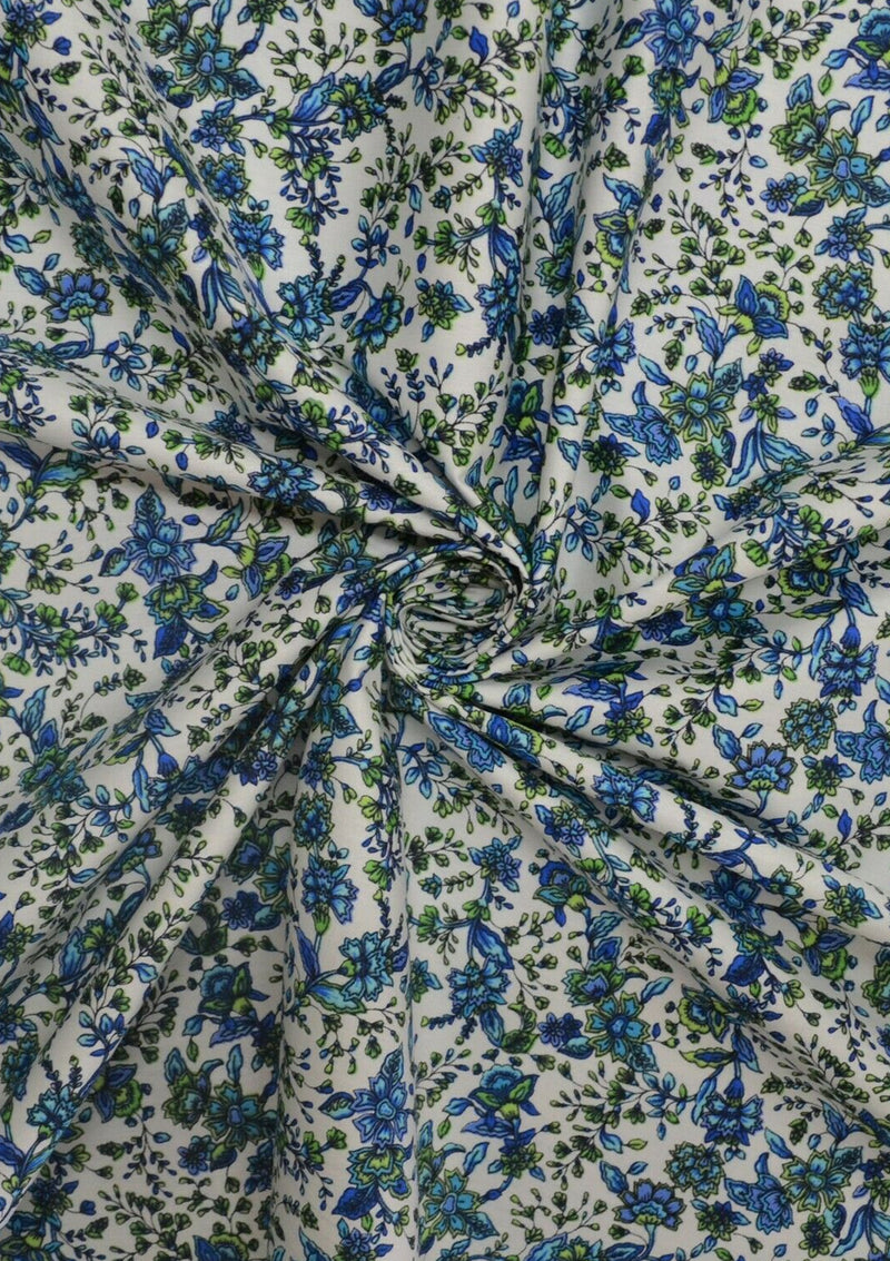 100% 45" Cotton Poplin Flower Mix Print D