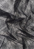Black 60"(150cm) Tulle Metallic Spiderweb Mesh Lace Fabric Decoration Dress