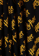 44" 100% Craft Cotton Harry Potter Black & Yellow Tm Logo Print Fabric D