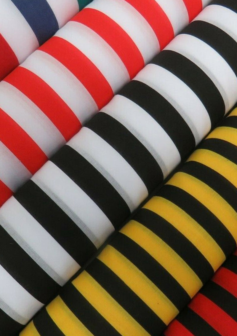 Broad Stripes Polycotton Printed Fabric Horizontal 17mm Stripes 45" Craft D