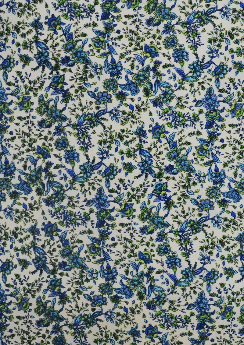 100% 45" Cotton Poplin Flower Mix Print D