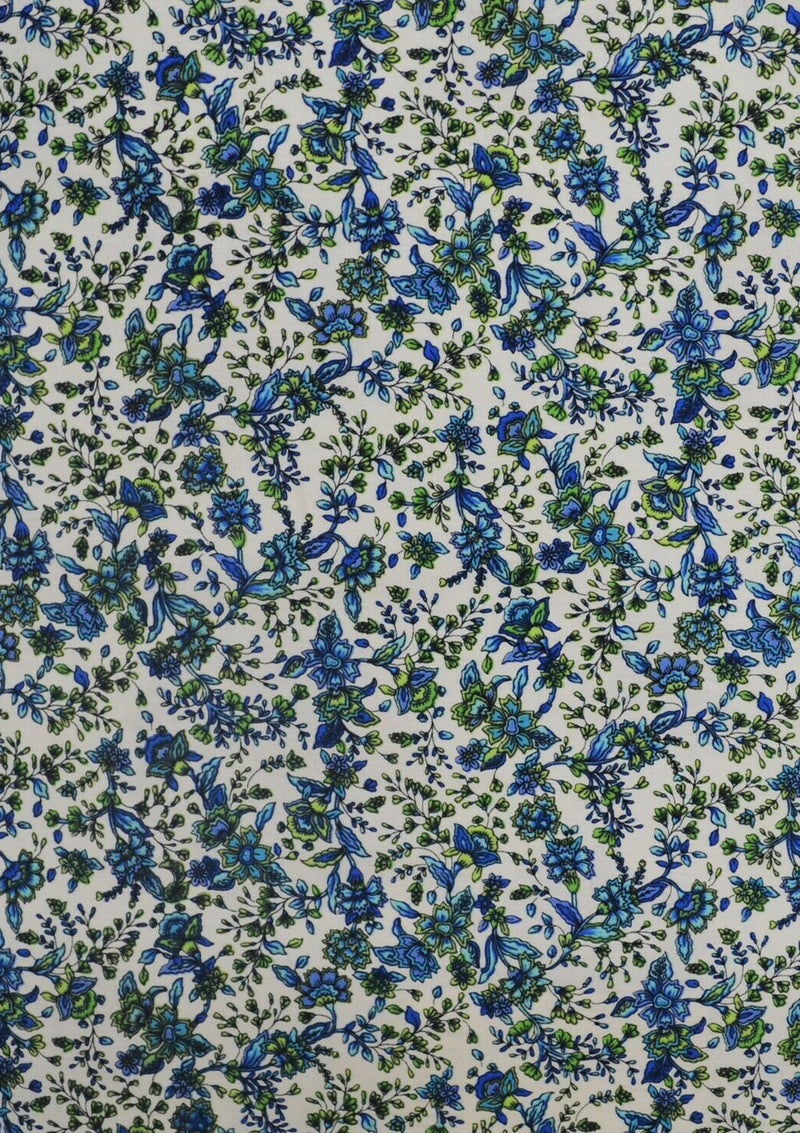 100% 45" Cotton Poplin Flower Mix Print D