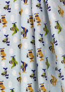 Dogs Polycotton Printed Fabric 45" Width Flying Dogs Aeroplane & Clouds Novelty Kids Crafting Dress Material D
