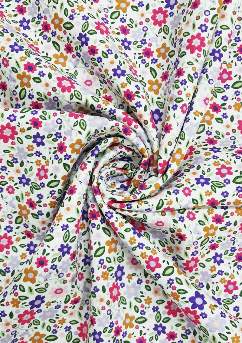 Floral Burst Cotton Print Fabric 100% Poplin 45" Width ROSE & HUBBLE Branded Oeko-Tex Crafting D