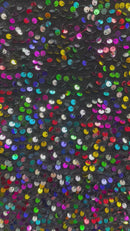 Iridescent Multi-Colour Sequin on Stretch Velvet With Luxury Sequins all Over 5mm Shining Sequin 2-way Stretch 60” Wide
