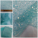 Heavy Beaded Lace Fabric|Beaded Pearlised Lace on Tulle| Bridal Lace 150 cm Wide| In 10 Gorgeous Colours