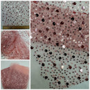 Heavy Beaded Lace Fabric|Beaded Pearlised Lace on Tulle| Bridal Lace 150 cm Wide| In 10 Gorgeous Colours