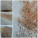 Heavy Beaded Lace Fabric|Beaded Pearlised Lace on Tulle| Bridal Lace 150 cm Wide| In 10 Gorgeous Colours