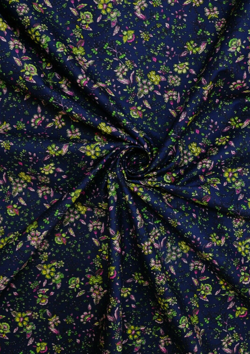 100% 45" Cotton Poplin Flower Mix Print D