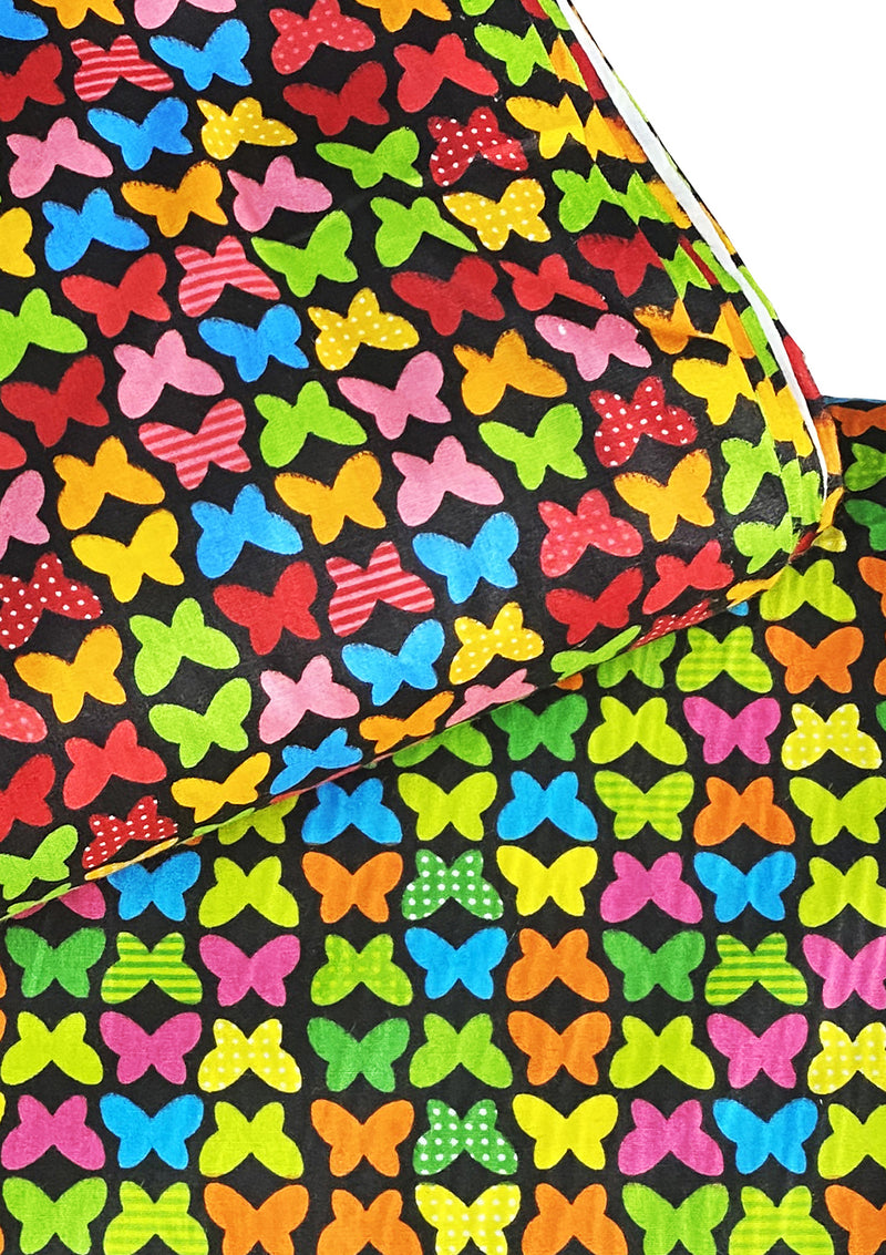 Butterfly Cotton Print Fabric Multicoloured 45" Wide Poplin Craft Dressing D