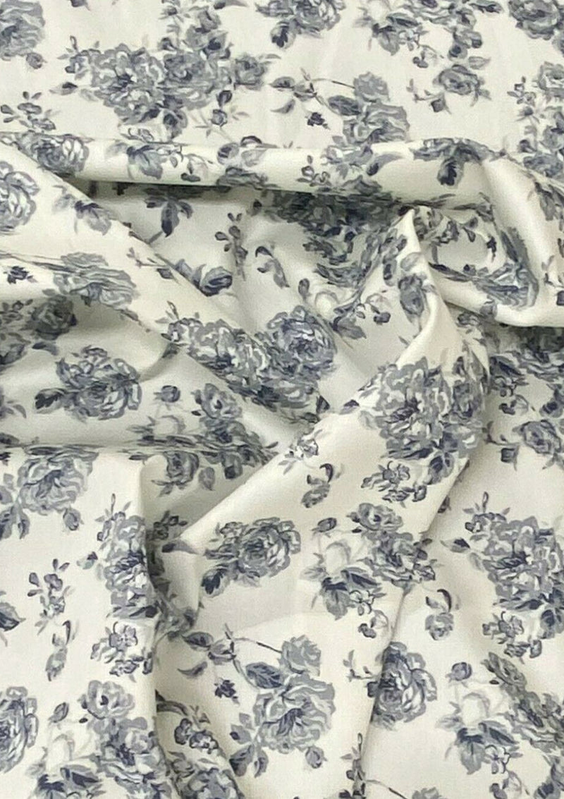 Floral Roses Cotton Print Fabric 100% Cotton Poplin 45" Wide Crafts Dress D