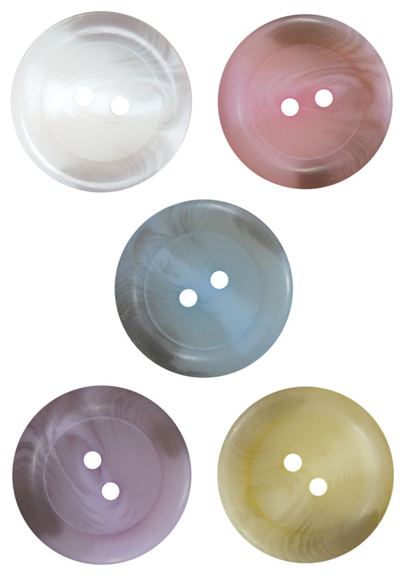Two Hole Pearlised Circle Button Size 18
