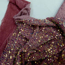 Iridescent Multi-Colour Sequin on Stretch Velvet With Luxury Sequins all Over 5mm Shining Sequin 2-way Stretch 60” Wide