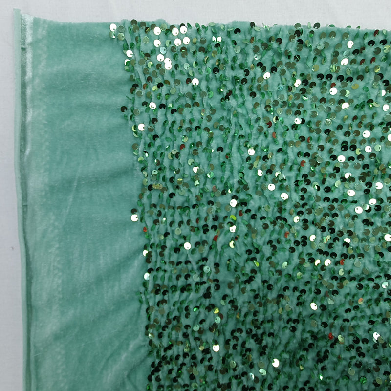 Sequin on Stretch Velvet With Luxury Sequins all Over 5mm Shining Sequin 2-way Stretch 60” Wide
