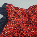 Iridescent Multi-Colour Sequin on Stretch Velvet With Luxury Sequins all Over 5mm Shining Sequin 2-way Stretch 60” Wide