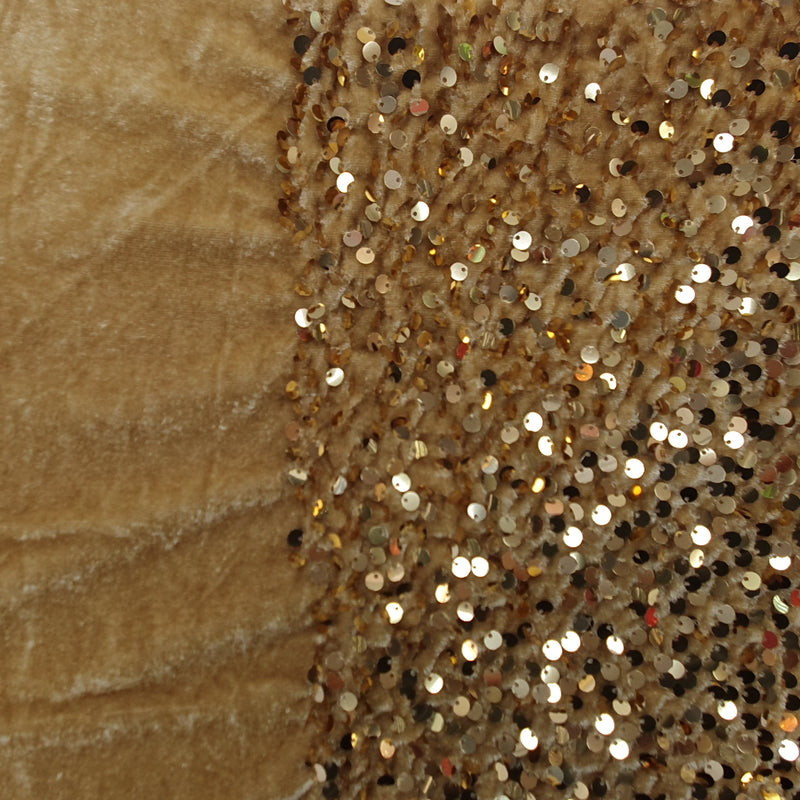 Sequin on Stretch Velvet With Luxury Sequins all Over 5mm Shining Sequin 2-way Stretch 60” Wide
