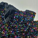 Iridescent Multi-Colour Sequin on Stretch Velvet With Luxury Sequins all Over 5mm Shining Sequin 2-way Stretch 60” Wide