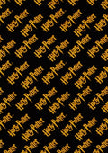 44" 100% Craft Cotton Harry Potter Black & Yellow Tm Logo Print Fabric D#108