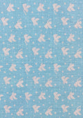 Christmas Angel Stars Polycotton Fabric Angel Cherub Rose & Hubble 45" Wide Crafts Dressing D#291 - Light Blue