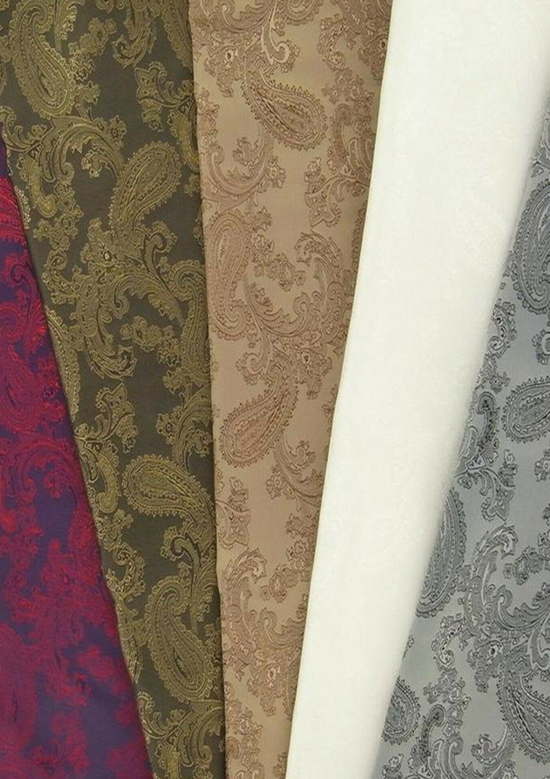 Paisley Jacquard Lining Fabric Polyviscose Upholstery Dress 58" Two Tone Woven