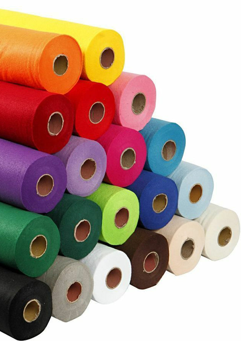 Jaffa Felt Fabric Baize 100% Acrylic Material Arts Crafts Sewing Decoration 1mm Thickness | 100cm x 45cm Wide | Sold by The Metre & Roll