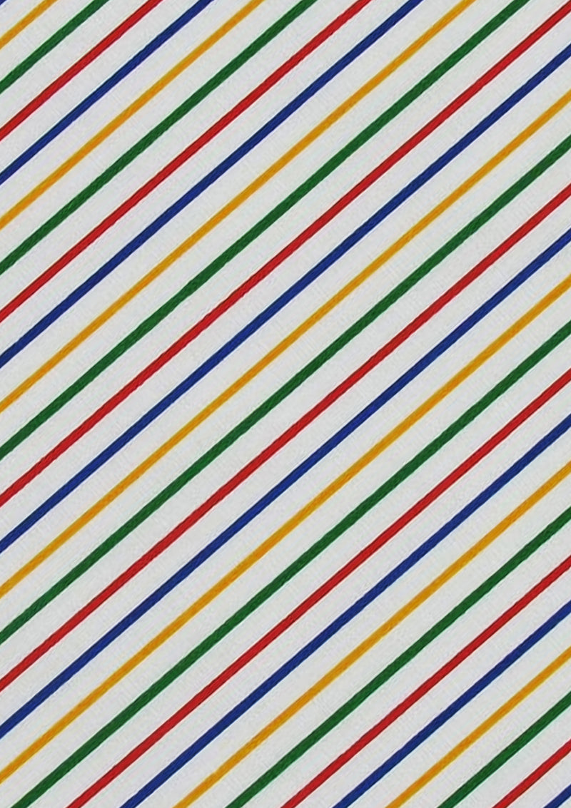 Multicoloured Stripes Polycotton Print Fabric Rainbow Horizontal Lines 45" D