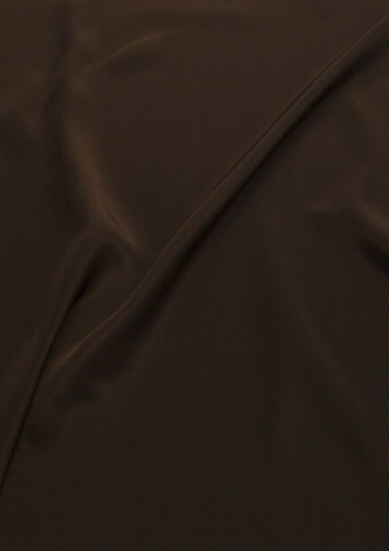Crepe De Chine Dress Fabric Brown Silky Plain Dyed Oeko-tex 44/45" Wide Craft
