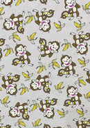 Monkeys Cotton Printed Fabric 45" Wide 100% Craft Poplin Quilting Dressing Material D