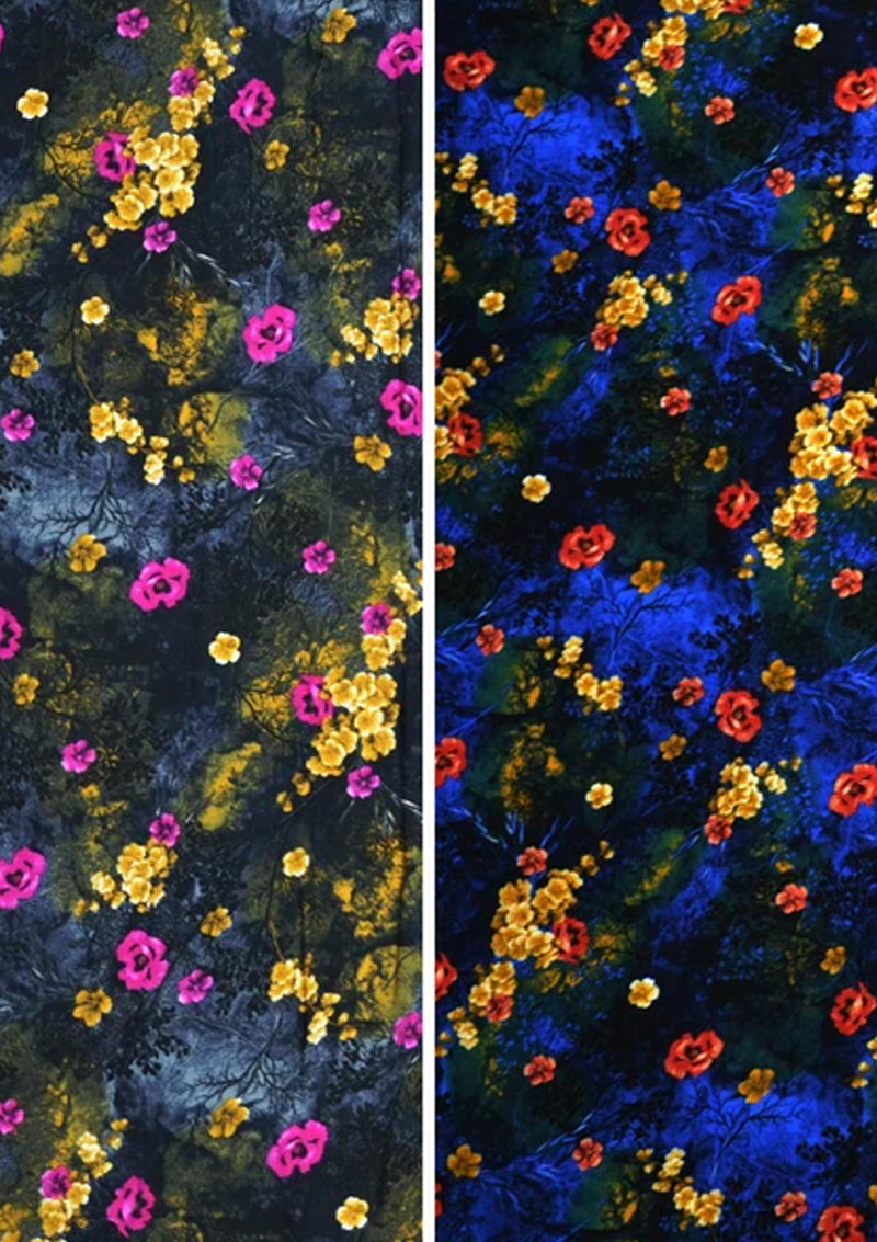 Viscose Shaded Floral Print Soft 60’’ (150cms) Fabric D