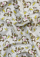 Monkeys Cotton Printed Fabric 45" Wide 100% Craft Poplin Quilting Dressing Material D