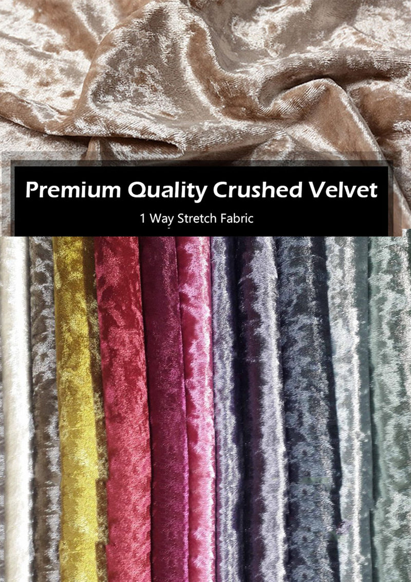 Cream Premium Crushed Velvet 1 Way Stretch Fabric Dress Craft Wedding Cushion 60" - 150cm Wide Per Metre
