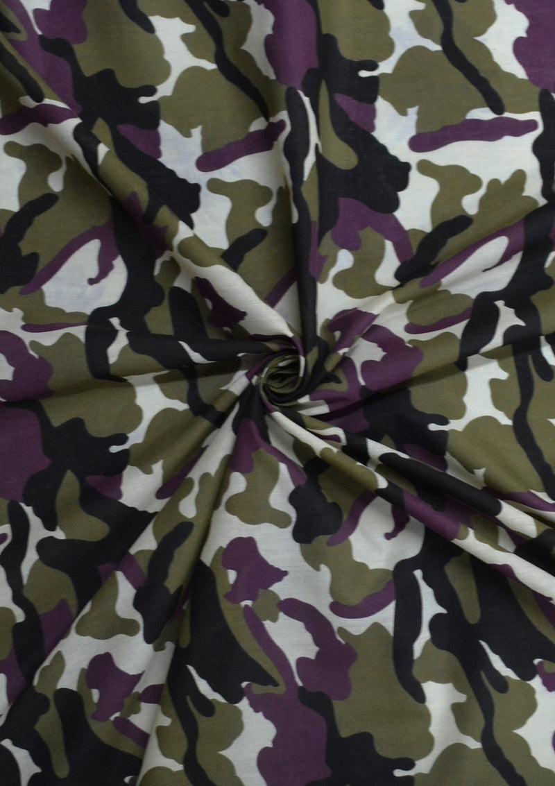 100% 45" Printed Polycotton Camo Print Fabric Craft/dress/facemask Use D