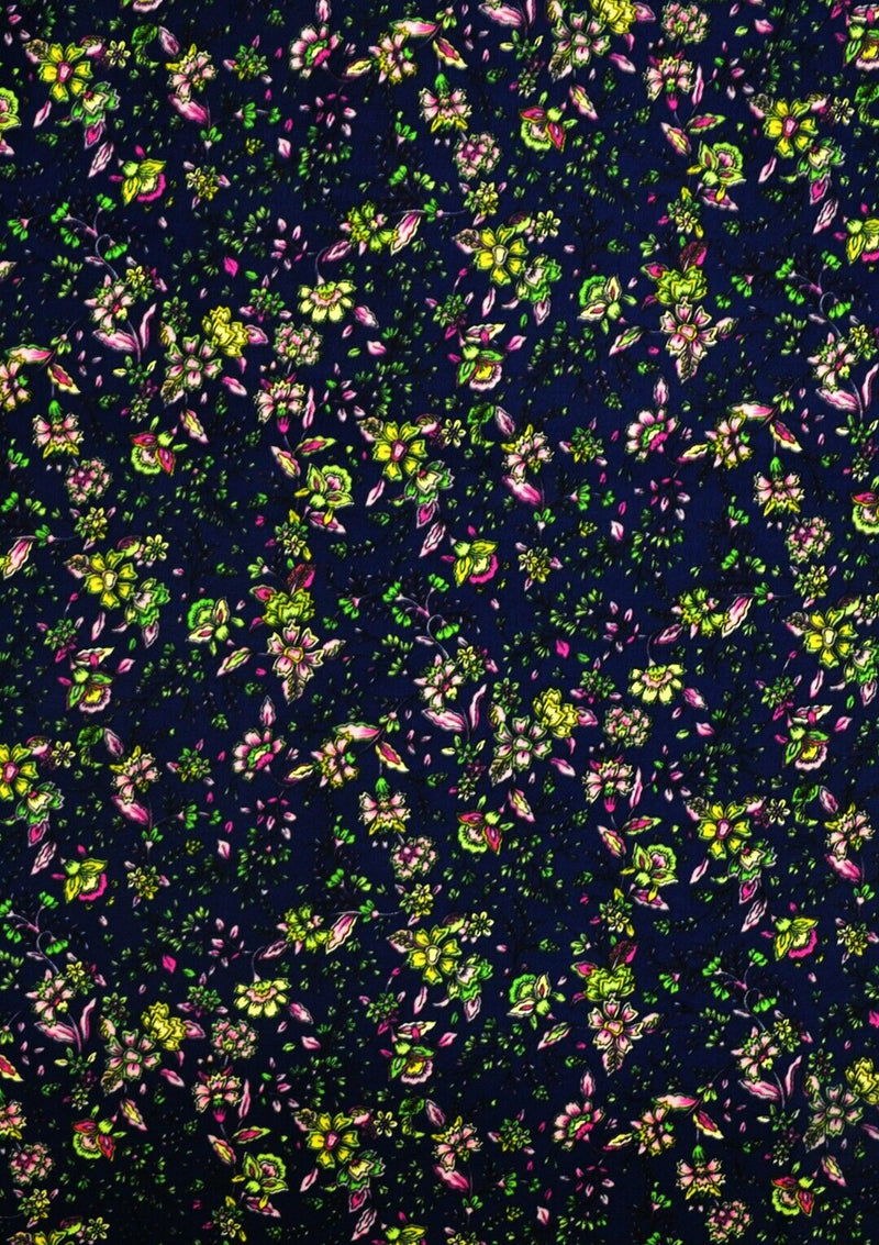 100% 45" Cotton Poplin Flower Mix Print D