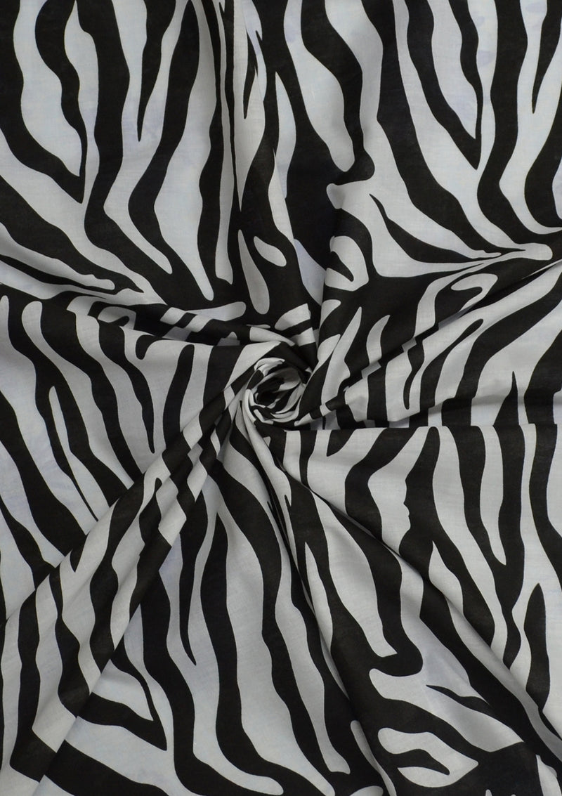 45" Polycotton Zebra Animal Skin Print Fabric +  Facemasks D