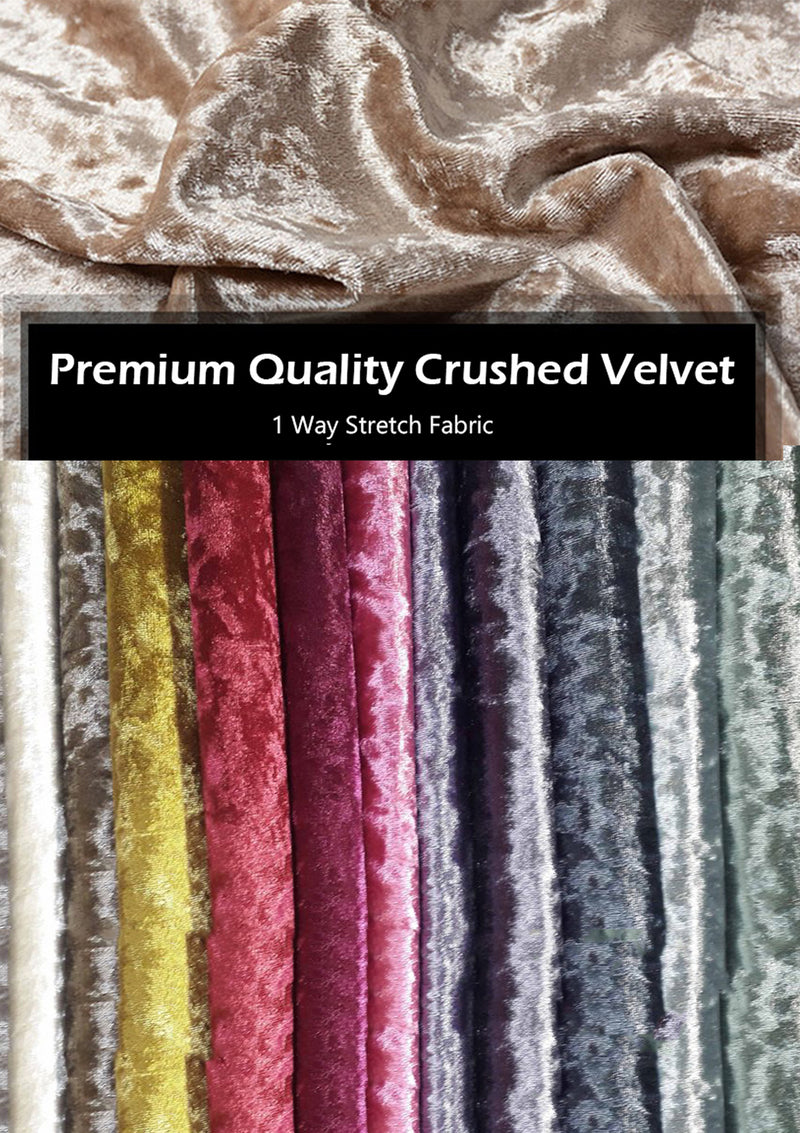 Black Premium Crushed Velvet 1 Way Stretch Fabric Dress Craft Wedding Cushion 60" - 150cm Wide Per Metre