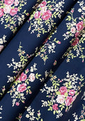 Floral Roses Cotton Print Fabric Classic Vintage Poplin 45" Wide Crafting D#12