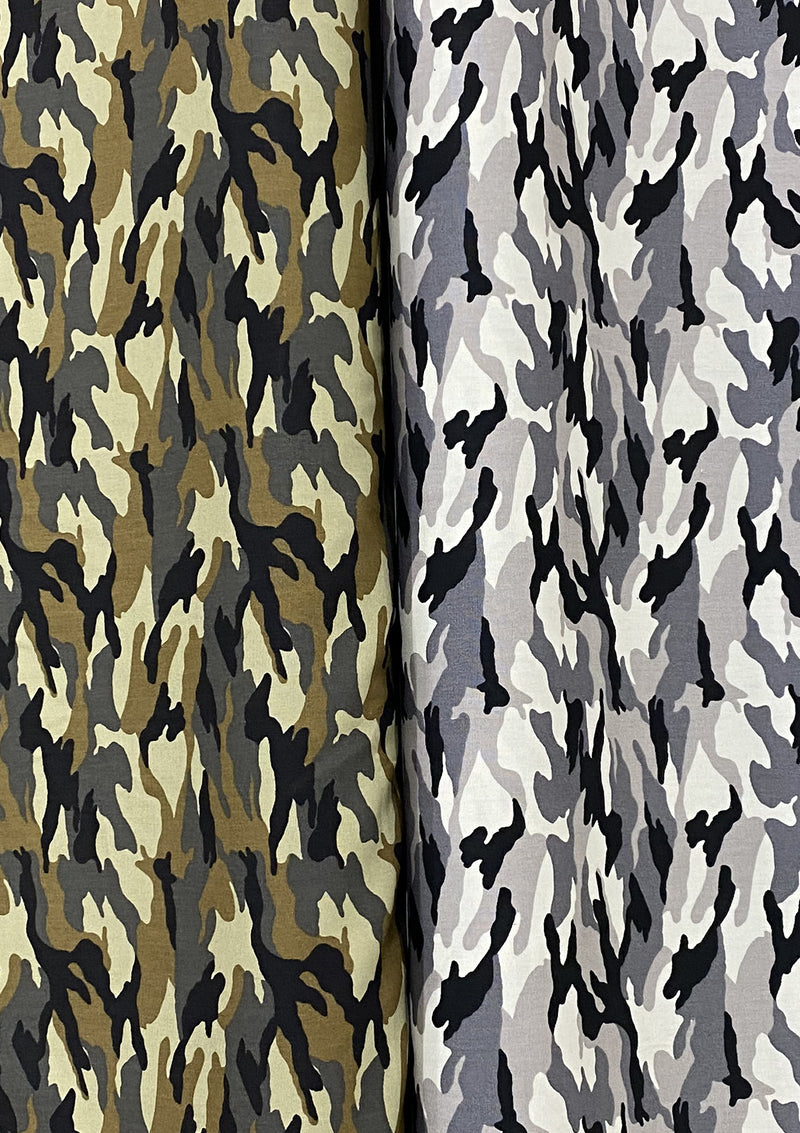 Army Camo Cotton Print Fabric Camouflage 100% Poplin 45" Wide Crafting D