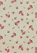 Cotton Canvas Anchors Print Fabric Nautical Theme 45" Wide 100% Cotton Mediumweight D