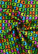 Butterfly Cotton Print Fabric Multicoloured 45" Wide Poplin Craft Dressing D