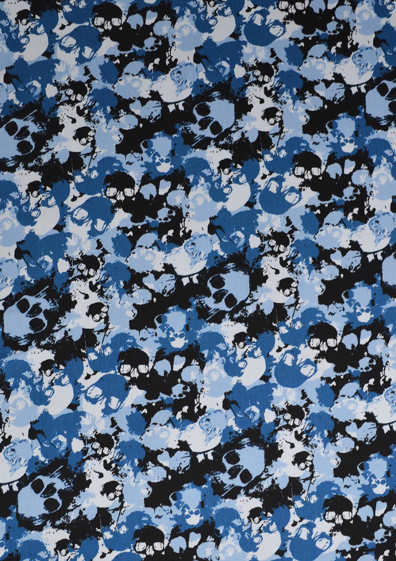 100% 45" Craft Cotton Poplin Camo Skulls Army Printed Fabric Face Mask D