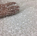 Heavy Beaded Lace Fabric|Beaded Pearlised Lace on Tulle| Bridal Lace 150 cm Wide| In 10 Gorgeous Colours