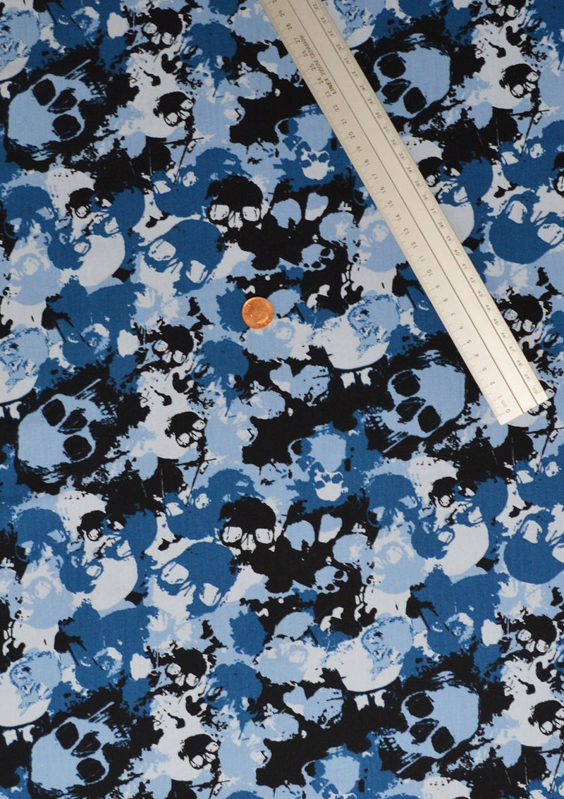100% 45" Craft Cotton Poplin Camo Skulls Army Printed Fabric Face Mask D