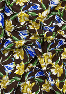 Floral Cotton Print Fabric Sateen Tulip Soft Finishc 100% Cotton 45’’ Wide Crafts Dressing Material D