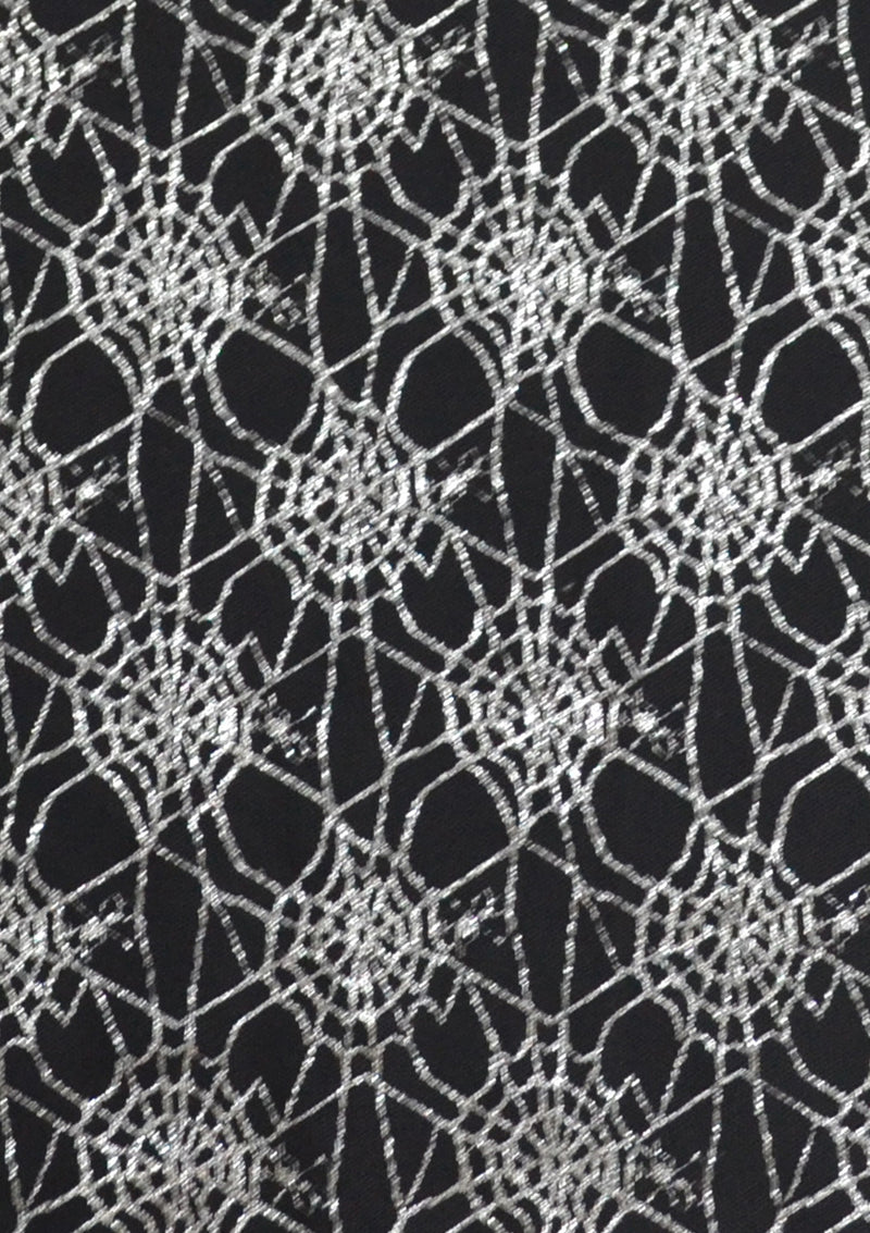 Silver 60"(150cm) Tulle Metallic Spiderweb Mesh Lace Fabric Decoration Dress