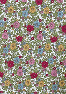 Floral 100% Cotton Printed Fabric Poplin Spring Garden 45" Width Rose & Hubble Branded D